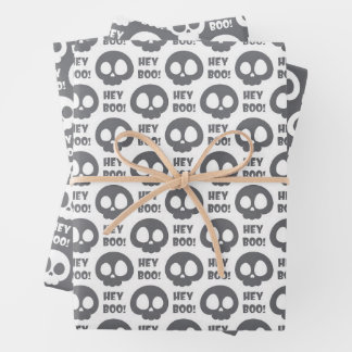 Halloween Skulls Wrapper Papier Plat Set de 3