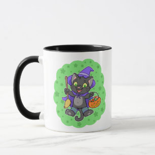 Halloween sorcière chatte tasse