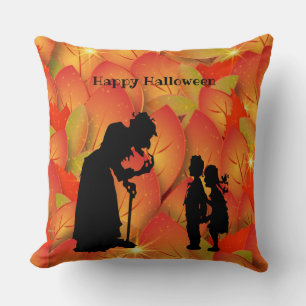 Halloween sorcière effrayant oreiller