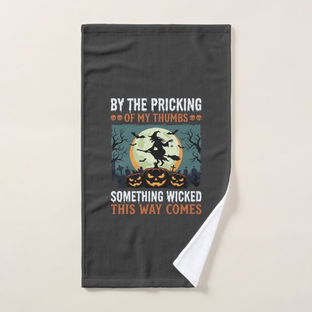 Halloween Sorcière Méchante Citrouille Vintage (Serviette à main)