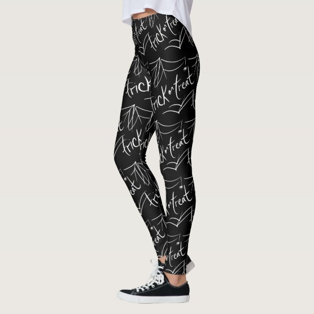 Halloween Spider Web Hand Drawn Leggings (Gauche)