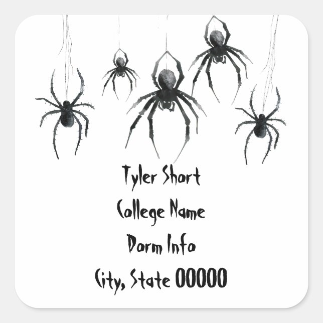 Halloween Spiders College étudiant Étiquette de co (Devant)