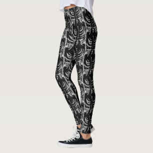 Halloween Squelette Éffrayant Doodle Motif Legging