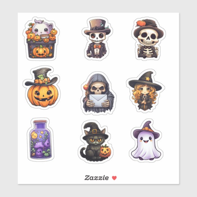 Halloween Sticker Bundle (Feuille)