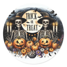 Halloween Stickers with Skeletons