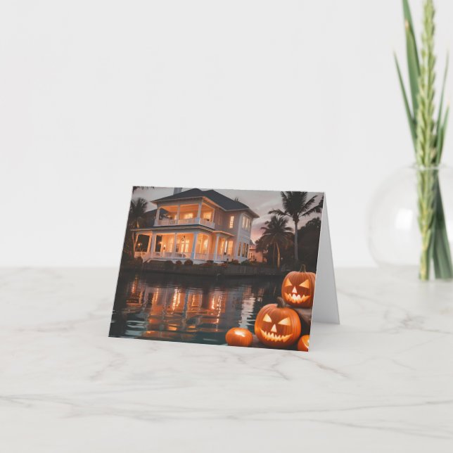 Halloween sur l'eau en Floride - Carte pour notes  (Devant)