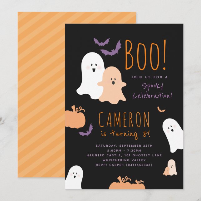 Halloween Thématique Anniversaire Invitation (Devant / Derrière)