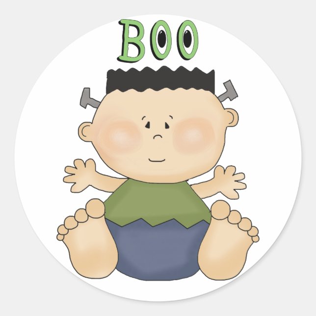 Halloween thème bébé garçon BOO Stickers amusants (Devant)