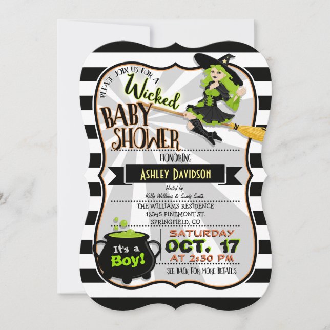 Halloween Thème Sorcière Baby shower Invitation (Devant)