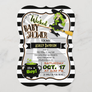 Halloween Thème Sorcière Baby shower Invitation