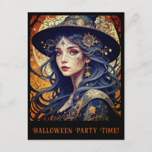 Halloween Thème Tattooé Sorcière Invitation