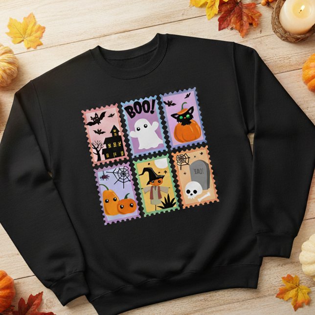 Halloween Timbre collage Sweatshirt féminin (Créateur téléchargé)