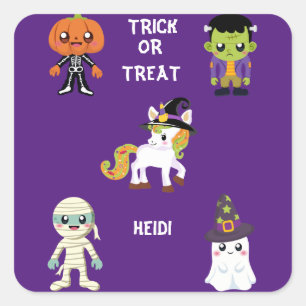 HALLOWEEN "TRICK OU TREAT STICKER PERSONNALISÉ