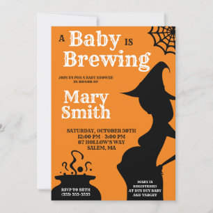 Halloween Un bébé brasse Baby shower Invitation