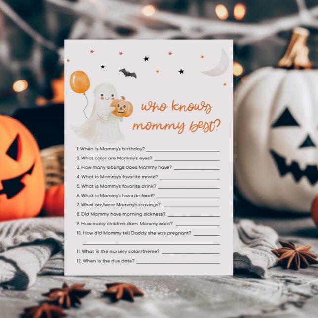 Halloween Un Petit Boo Qui connaît maman Meilleur  (A Little Boo Baby Shower Who knows Mommy Best Game)
