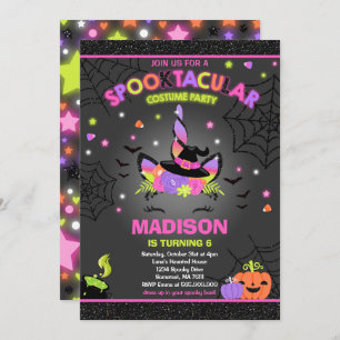 Halloween Unicorn Anniversaire Invitation Hallowee