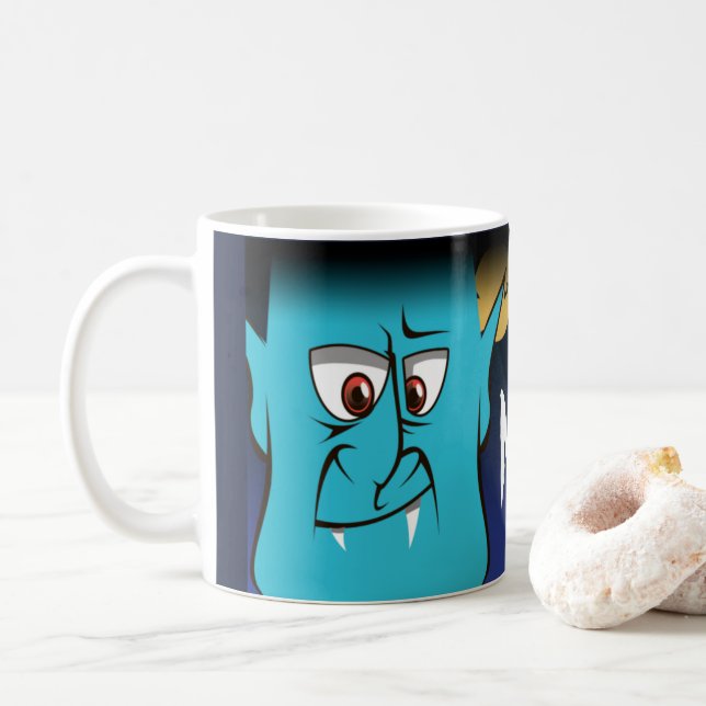Halloween Vampire Mug de café personnalisé, Coupe (Avec donut)