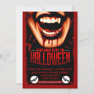 Halloween Vampires fête Bloody Party Invitation