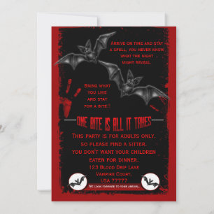 Halloween Vampires fête Bloody Party Invitation