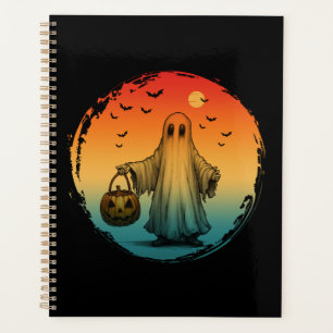 Halloween vintage fantôme citrouille chauves-souri