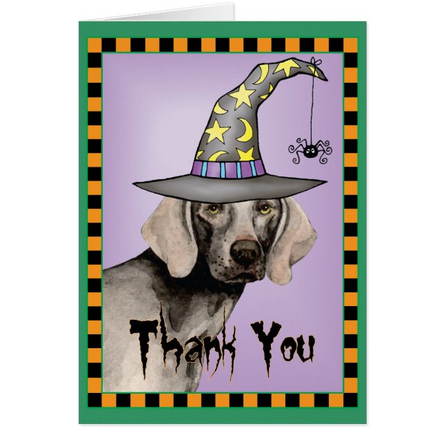 Halloween Weimaraner Carte de remerciements (Devant)