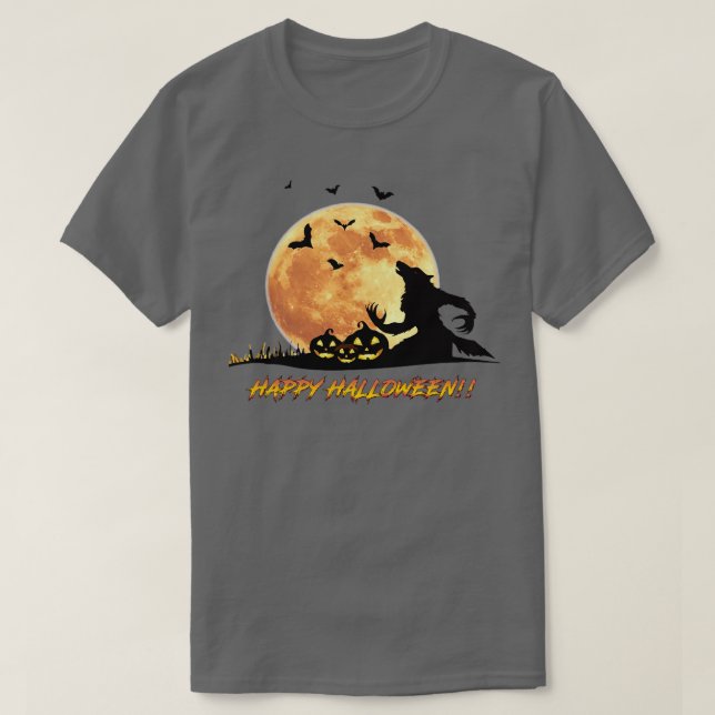 Halloween Werewolf Moon Nino Ts TShirt (Design devant)