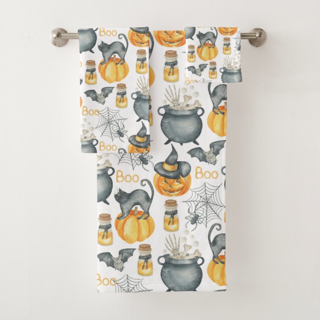 Halloween Whimsical Cauldron et Motif de chats (En situation)