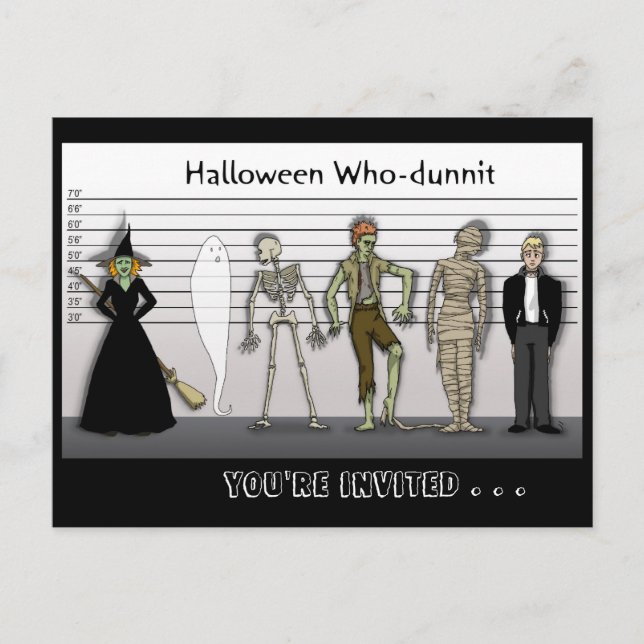 Halloween Who-Dunnit Invitation (Devant)