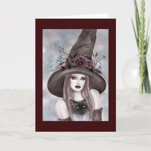 Halloween Witch avec carte de chatte par Renee Lav