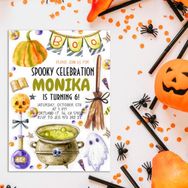 Halloween Witch Cauldron Invitation Anniversaire (Créateur téléchargé)