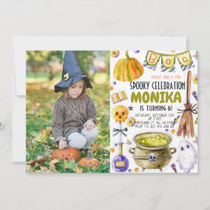 Halloween Witch Cauldron Invitation Anniversaire 