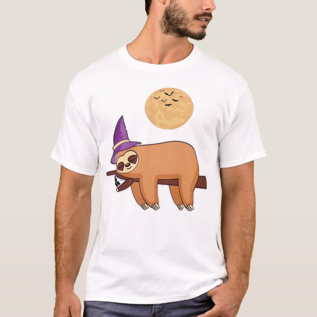 Halloween Witch Sloth Oversized T-Shirt (Devant)