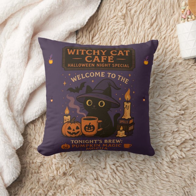 Halloween Witcht Café Coussin - Éffrayant Cute (Couverture)