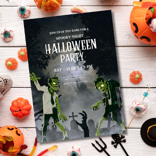 Halloween Zombie Invitation Nuit Éffrayante Hallow
