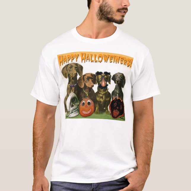 Halloweiners heureux - T-shirt de Halloween de (Devant)