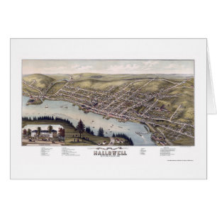 Hallowell, JE carte panoramique - 1878
