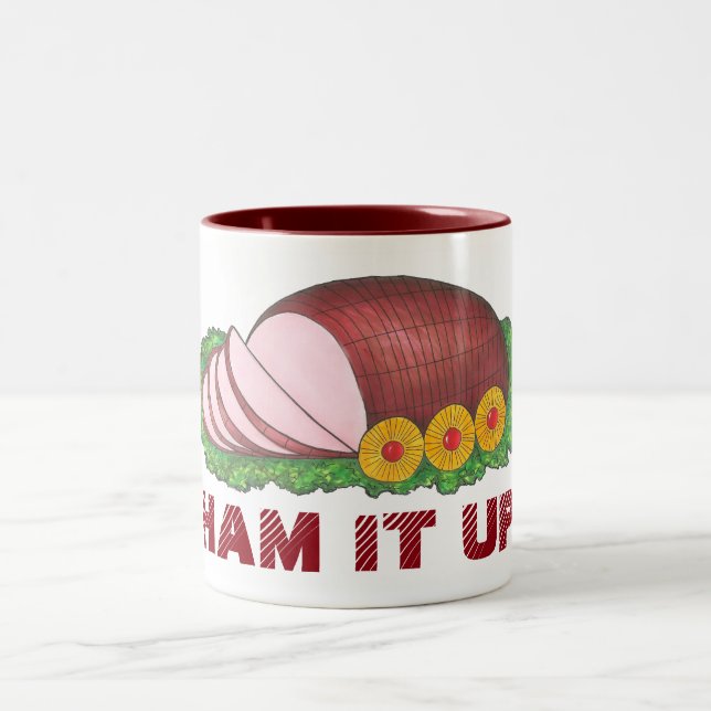 HAM IT UP Drôle Noël Novelty Nourriture Fête Mug (Centre)
