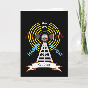 Ham Radio Biker Style Carte Anniversaire Personnal