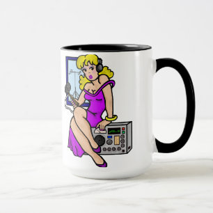 Ham Radio Blonde Pin up Girl Mug Customisez-Le!