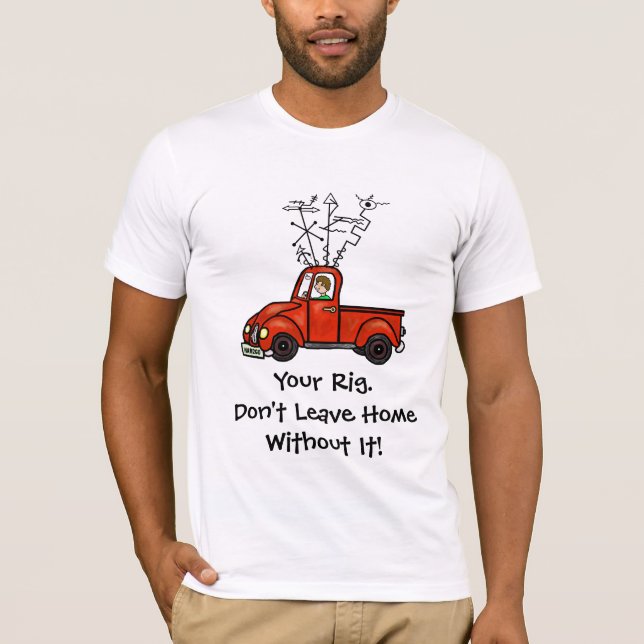 Ham Radio Camion Mobile Rig T-Shirt Ver. 2 (Devant)