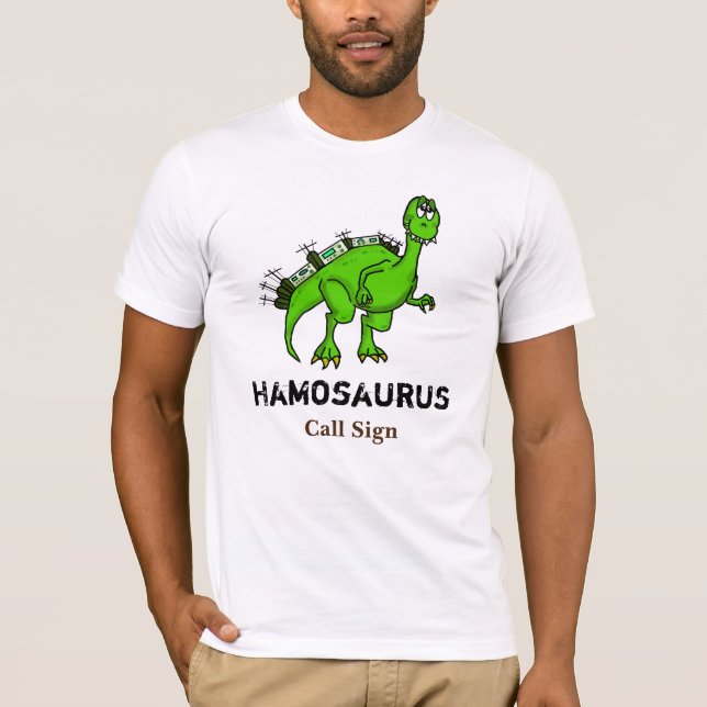 Ham Radio Dinosaur T-shirt Customisez-Le! (Devant)