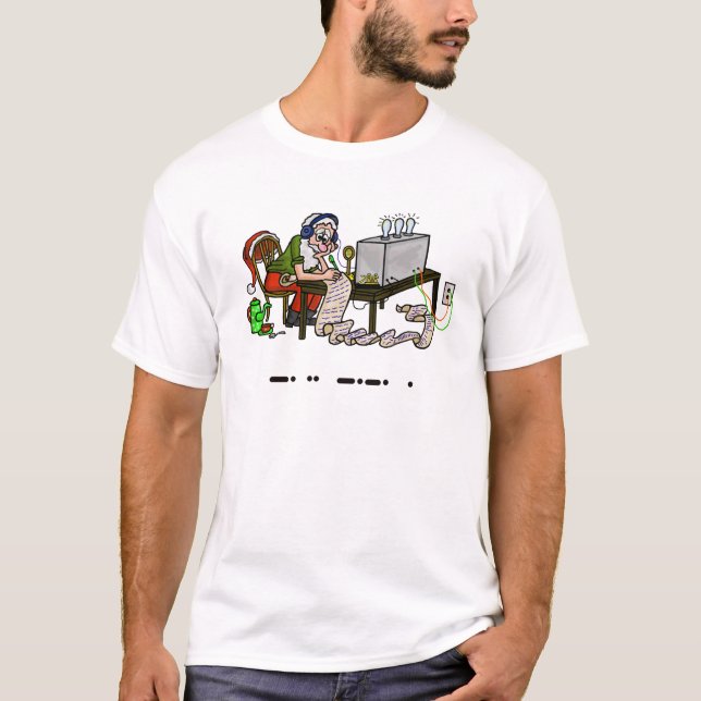 Ham Radio Père Noël "Nice" Code Morse Xmas T-shirt (Devant)