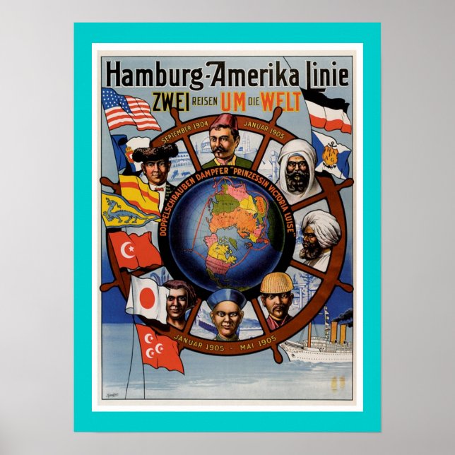 Hamburg American Line Poster (Devant)