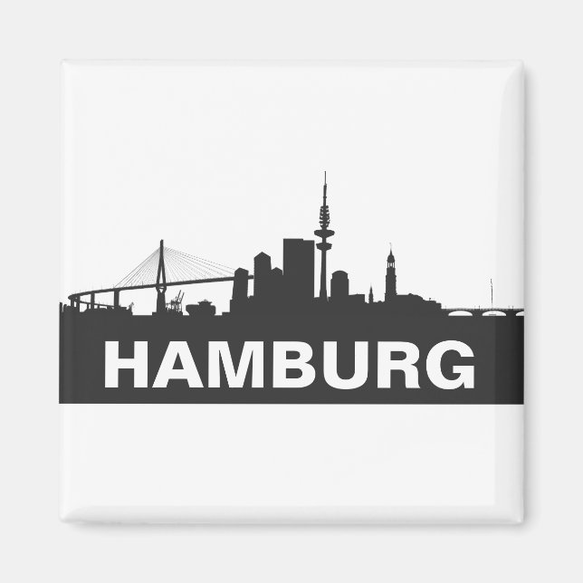 Hamburg Skyline Frigo Aimant (Devant)