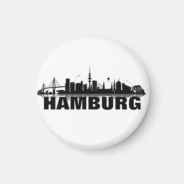 Hamburg Skyline Frigo Aimant (Devant)