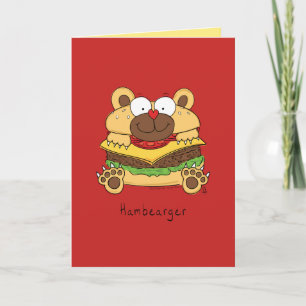 Hamburger - Funny Hamburger Carte de jeu d'ours