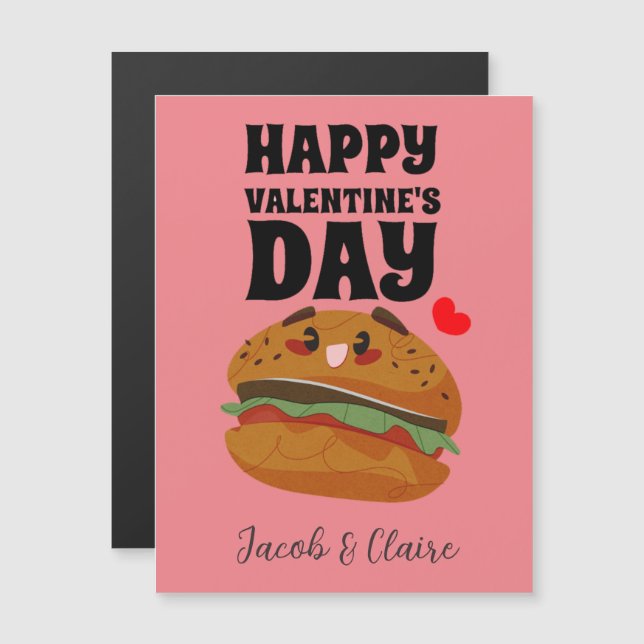 hamburger mignon, Happy valentine personnalisez le (Devant / Derrière)