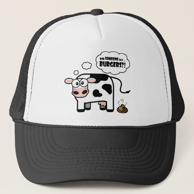 Hamburgers ? ! Casquette drôle de vache (Devant)