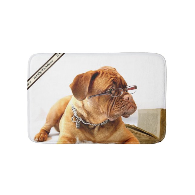 HAMbWG - Bouledogue avec lunettes - Tapis de bain (Devant)