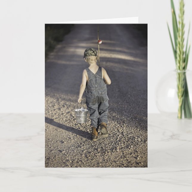 HAMbWG - Carte de voeux - Kid Going Fishing (Devant)